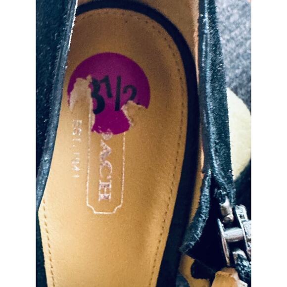 Coach Black Suede Peep Toe Heel Pumps Shoes Women's Size 8.5 - Picture 8 of 9